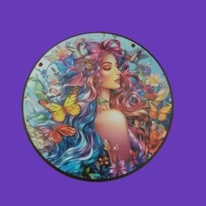 Fairy Stained Window Hanging, Fairy Decor Suncatcher For Windows Art butterflies